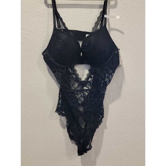 NWT Peek A Boo Sexy Lace Teddy Transparent Bodysuit, Size L - Picture 2 of 6